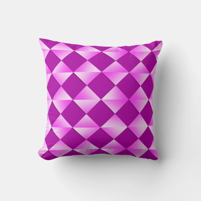 Almofada Diamantes Satin do século médio - violeta e roxo (Frente)