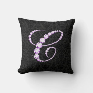 Almofada Diamantes Sparkling elegantes da inicial C -