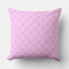 Almofada Diamonds & Arrows Pink and White Throw Pillow 