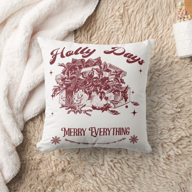Almofada Dias de Natal Vintage Holly (Cobertor)
