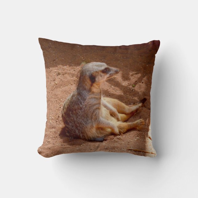 Almofada Dias Preguiçosos de Suricata, Almofada. (Frente)