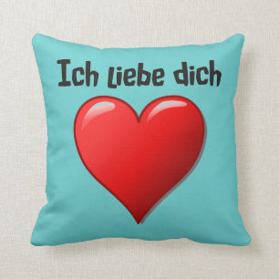 Almofada Dich do liebe de Ich - eu te amo no alemão