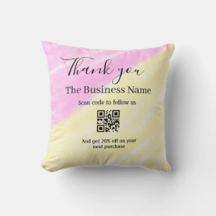 Almofada Digitalize QR para nos seguir código de desconto r