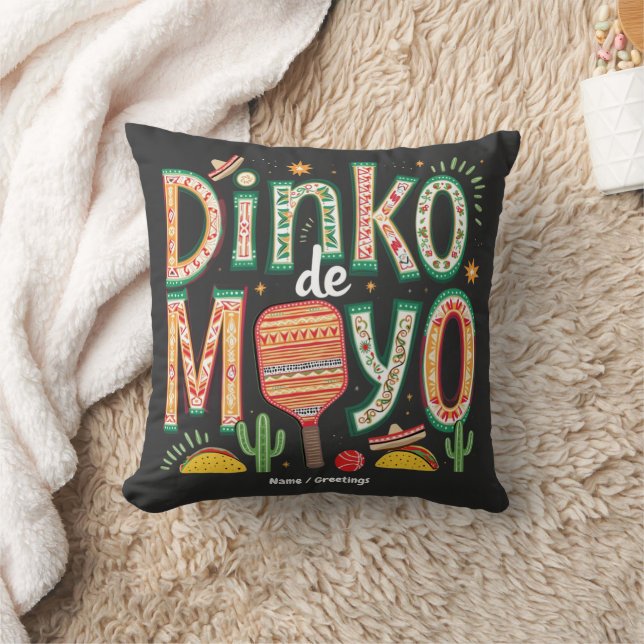 Almofada Dinko de Mayo Funny Cinco de Mayo Pickleball Pun (Cobertor)