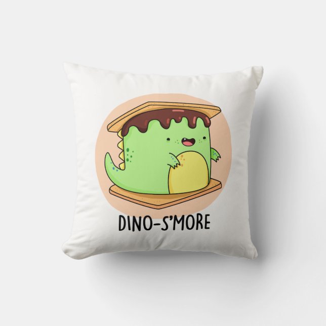 Almofada Dino-Smore Engraçado Dinossaur Smore Pun (Frente)