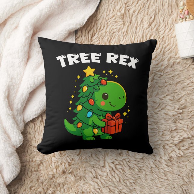 Almofada Dinosaur Christmas Tree T-Rex Cute Dino Xmas Party (Cobertor)
