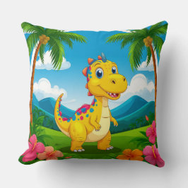Almofada Dinossauro de desenho animado divertido na selva t