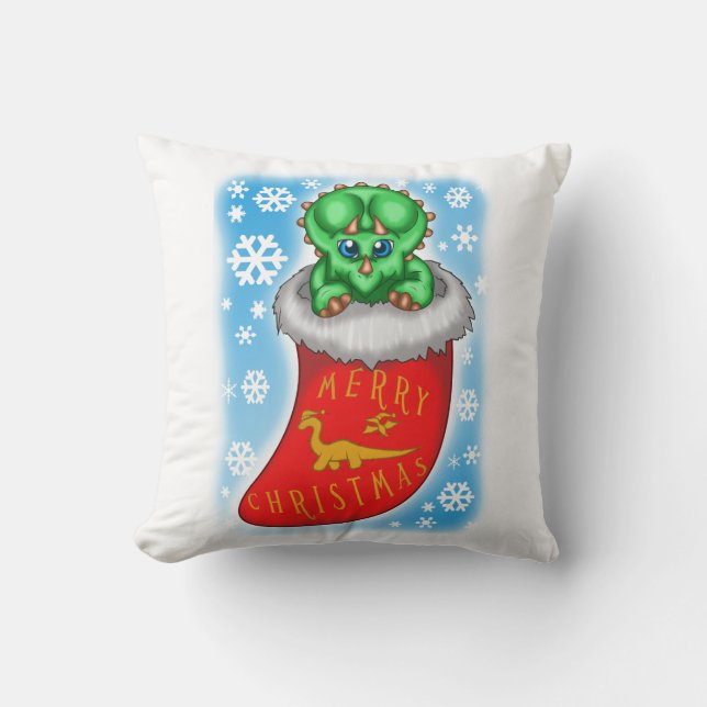 Almofada Dinossauro de Natal (Frente)