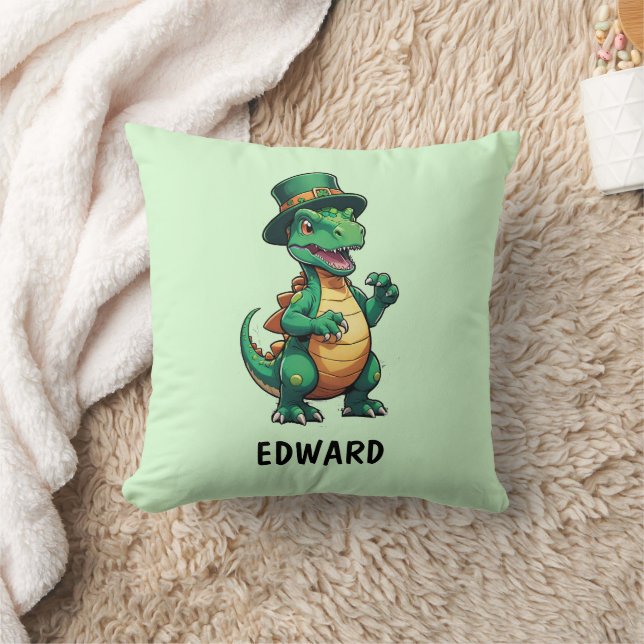 Almofada Dinossauro Dia de São Patrício verde (Cobertor)