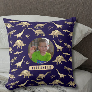 Almofada Dinossauro Foto e Nome Personalizado para Meninos