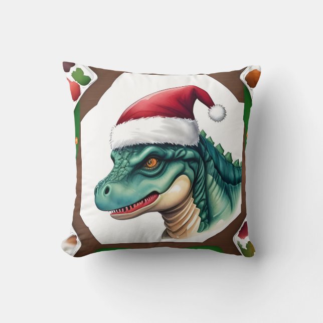 Almofada Dinossauro papai noel (Frente)