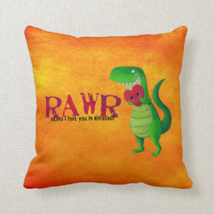 Almofada Dinossauro romântico de RAWR T-rex