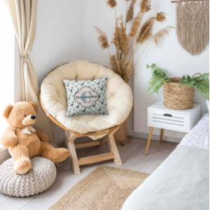 Almofada Dinossauro Verde Azul Cinto com Monograma e Nome