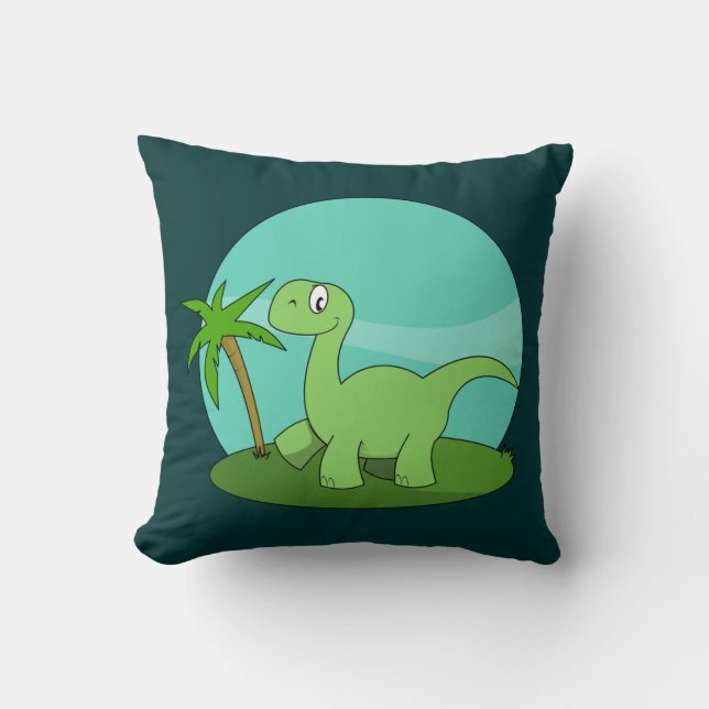 Almofada Dinossauro Verde Fofo (Frente)