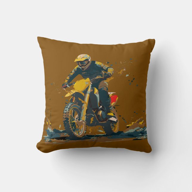 Almofada Dirt Bike Graphic Throw Pillow (Frente)