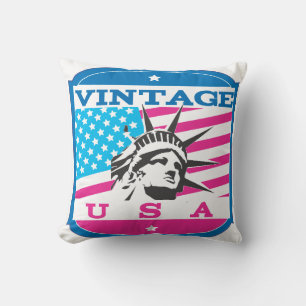 Almofada Distintivo Retro EUA Vintage