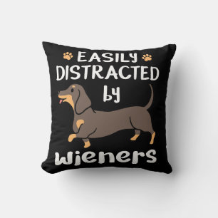 Almofada Distraído facilmente por Wieners Funny Dachshund D