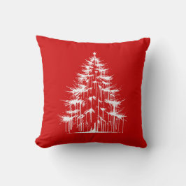 Almofada Distressed Drippy Gothic Chic Red Christmas Tree