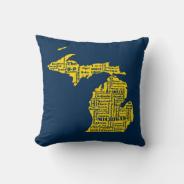Almofada Diversão Amarelo e Marinho do Estado Azul das cida