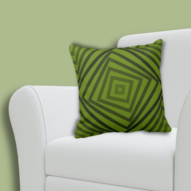 Almofada Diversão da Caixa Espiral Ninhada Verde-Verão (Fun Summer-Green Nested Spiral Box Throw Pillow)