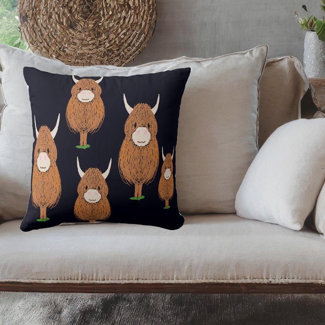 Almofada Diversão da Escócia Highland Cow (Criador carregado)