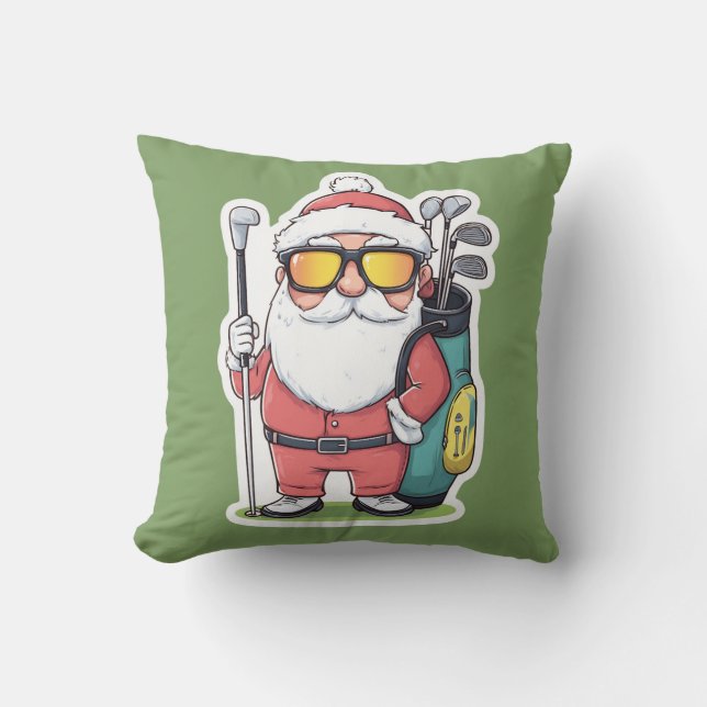 Almofada Diversão de Natal de Golfe de papais noeis (Frente)