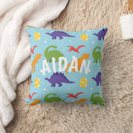 Almofada Diversão Do Dino Kids Red Orange Green Travesseiro