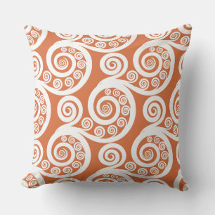 Almofada Diversão do Mandarin & White Fern Frond Swirl Trav