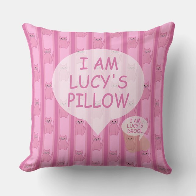 Almofada Diversão e Fantasia Kitty Listrada Personalizável (Frente)