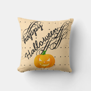 Almofada Diversão Feliz Halloween Abóbora Espiral Pontos Po