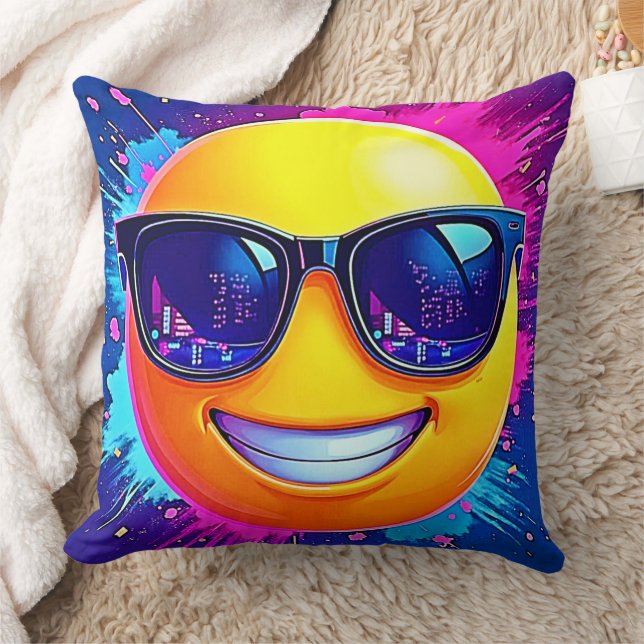 Almofada Diversão legal 😎 Emoji Splash (Cobertor)