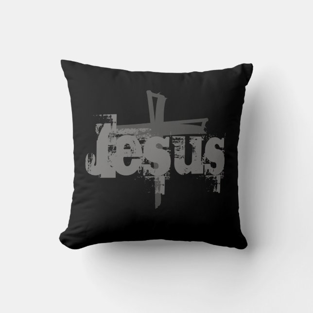 Almofada diversão monocromática JESUS CROSS | (Frente)