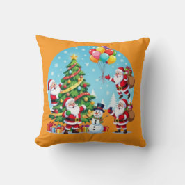 Almofada **“Diversão Natalina com Múltiplos Papais Noel – T