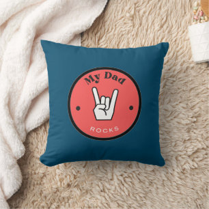 Almofada Divertido! Travesseiro decorativo - Meu Pai ROCKS!