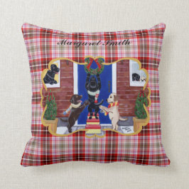 Almofada Divertimento personalizado do Natal de labrador