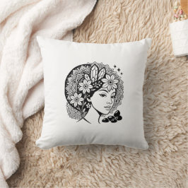 Almofada Divina Feminina Mandala Art Floral Crystal Deusa