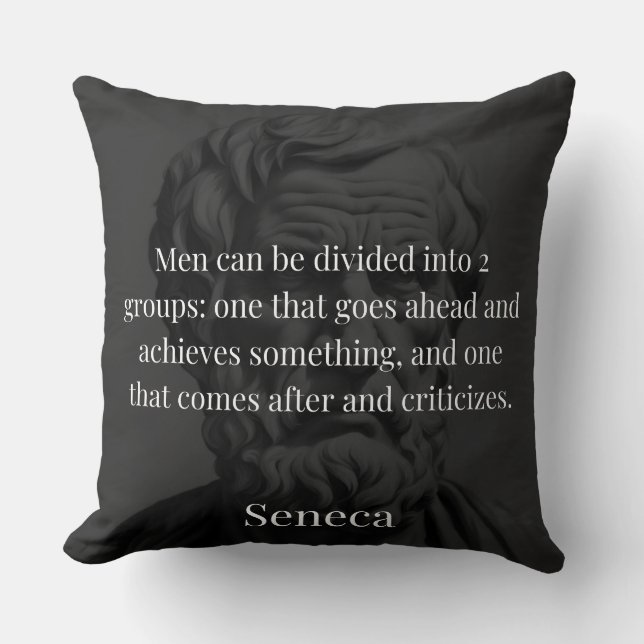 Almofada Divisão do Seneca: Os Doers e os Críticos (Frente)