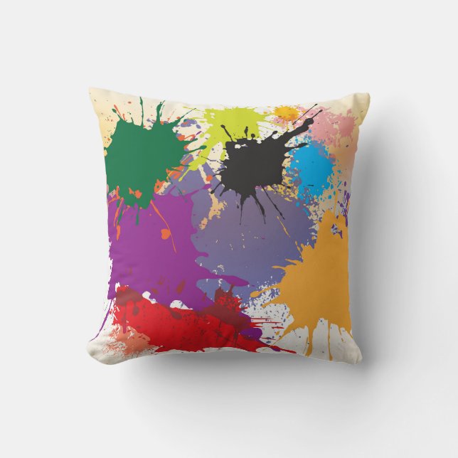 Almofada Divisor de pintura de Abstrato multicores (Frente)