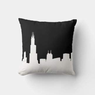 Almofada DIY BG Silhueta da Cidade de Chicago Preto