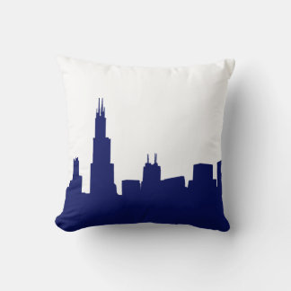 Almofada DIY BG Silhueta do Horizonte de Chicago Azul