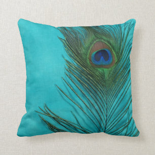 Almofada Do Aqua do pavão da pena vida ainda