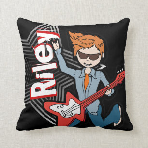 Almofada Do menino rockstar conhecido da guitarra dos