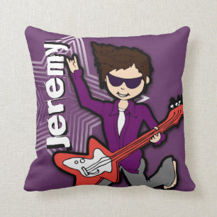 Almofada Do menino rockstar conhecido da guitarra dos