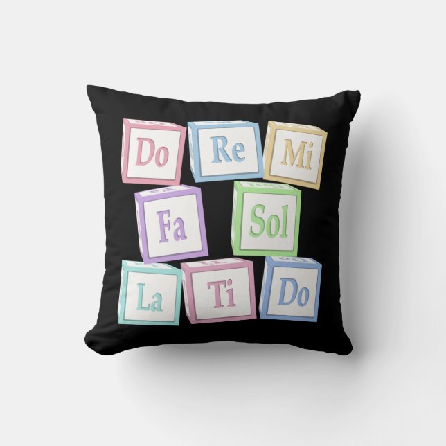 Almofada "Do Re Mi" Octave Solfeggio Musical Baby Blocks (Frente)
