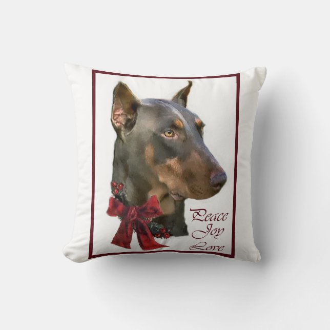 Almofada Doberman Pinscher Christmas (Frente)