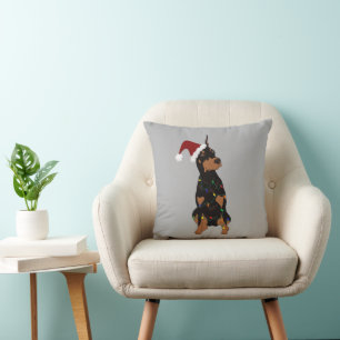 Almofada Doberman Pinscher de Natal