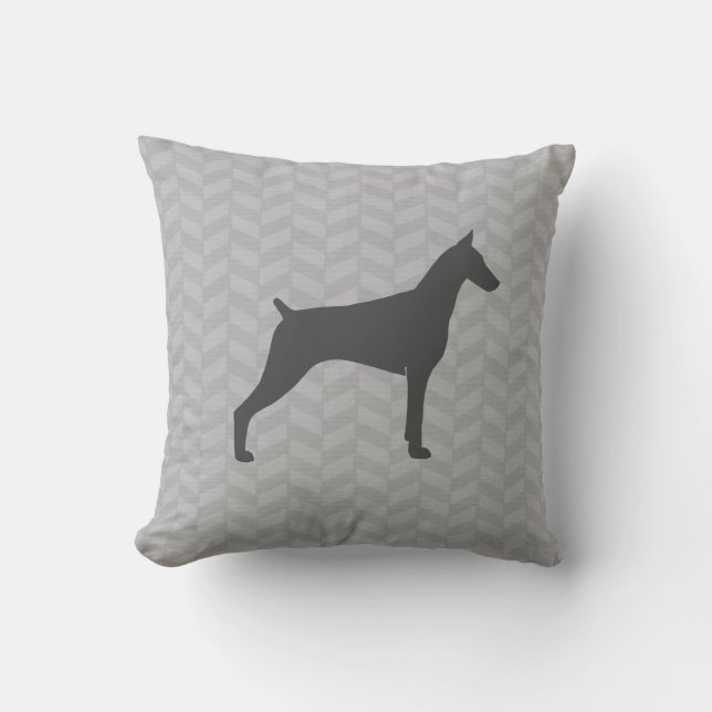 Almofada Doberman Pinscher Silhouette (Frente)