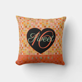 Almofada Doce adolescente de 16 coração negro