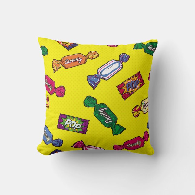 Almofada Doce Colorido Sem Costura Patternart,pop,doce,patt (Frente)