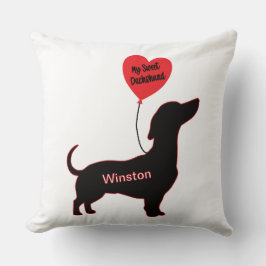 Almofada Doce Dachshund: Balão do Coração